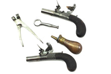 Load image into Gallery viewer, Flintlock Box-Lock Small Pocket Pistols by Samuel Henry Staudenmayer, London, Fine Cased Pair. SN 9095