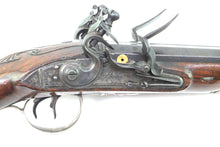 Load image into Gallery viewer, Flintlock Carriage Pistol by W. Paris, Silver Mounted Double Barreled. SN 9072