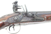 Load image into Gallery viewer, Flintlock Carriage Pistol by W. Paris, Silver Mounted Double Barreled. SN 9072