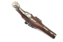 Load image into Gallery viewer, Flintlock Carriage Pistol by W. Paris, Silver Mounted Double Barreled. SN 9072