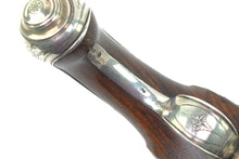 Load image into Gallery viewer, Flintlock Carriage Pistol by W. Paris, Silver Mounted Double Barreled. SN 9072