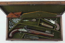 Load image into Gallery viewer, Flintlock Carriage Pistols by Ryan & Watson, Rare Cased Set of 3 Pistols. SN X3026