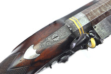 Load image into Gallery viewer, Flintlock Silver Mounted Duelling Pistols By Clarke & Son, Very Fine Cased Pair. SN 9087