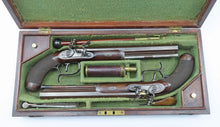Load image into Gallery viewer, Flintlock Duelling Pistols by Durs Egg, very fine cased pair. Ref X3317