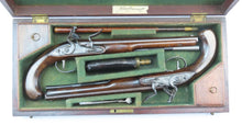 Load image into Gallery viewer, Flintlock Duelling Pistols by Wogdon, Cased Pair. Ref X3386