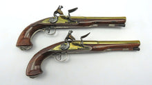 Load image into Gallery viewer, Flintlock Silver Mounted Holster Pistols by W Turvey. Ref 9266