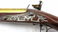 Load image into Gallery viewer, Flintlock Silver Mounted Holster Pistols by W Turvey. Ref 9266