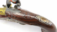 Load image into Gallery viewer, Flintlock Silver Mounted Holster Pistols by W Turvey. Ref 9266