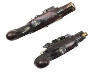 Load image into Gallery viewer, Flintlock Man Stopper Pistols by Mortimer & Son, Cased Pair. SN 9139