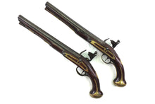Load image into Gallery viewer, Pair Officers Flintlock 1738 Land Pattern Pistols Original Holsters. SN 9142