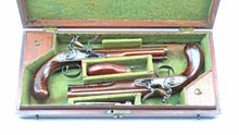 Load image into Gallery viewer, Flintlock Officers Pistols by Wogdon, Cased Pair. Ref X3308