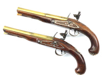 Load image into Gallery viewer, Pair of Flintlock Silver Mounted Pistols by Hadley. (Ref 9169)