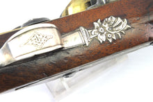 Load image into Gallery viewer, Pair of Flintlock Silver Mounted Pistols by Hadley. (Ref 9169)