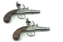 Load image into Gallery viewer, Flintlock Pocket Pistols by Croizier of Paris, Good Cased Pair. SN 9089