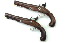 Load image into Gallery viewer, Fine Quality Pair of Flintlock Silver Mounted Holster Pistols. SN 9106