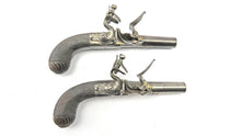 Load image into Gallery viewer, Flintlock Side Action Travelling Pistols by Mortimer, Very Fine Cased Pair. Ref X3323