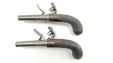 Load image into Gallery viewer, Flintlock Side Action Travelling Pistols by Mortimer, Very Fine Cased Pair. Ref X3323
