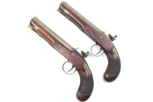 Load image into Gallery viewer, Flintlock Travelling Pistols by J. Thompson, Very Fine Pair. SN 9060