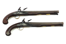 Load image into Gallery viewer, Officer’s or Coaching Flintlock Pistols by W. Parker, cased pair. SN 9096