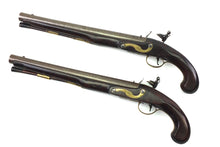 Load image into Gallery viewer, Officer’s or Coaching Flintlock Pistols by W. Parker, cased pair. SN 9096