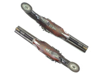 Load image into Gallery viewer, Double Barrelled Percussion Carriage Pistols by T. Mortimer & Son, fine cased pair. SN 9061