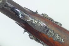Load image into Gallery viewer, Double Barrelled Percussion Carriage Pistols by T. Mortimer & Son, fine cased pair. SN 9061