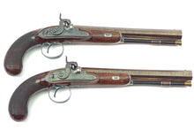Load image into Gallery viewer, Percussion Duelling Pistols by P Wilkinson Cased Pair. SN 9122
