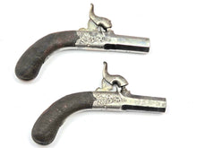 Load image into Gallery viewer, Cased Percussion Muff Pistols, Rare Very Small Pair. Ref 9186