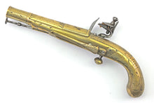 Load image into Gallery viewer, Small Scottish Brass Lobe Flintlock Butt Pistol by T. Murdoch of Doune. Ref X3277