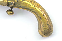 Load image into Gallery viewer, Small Scottish Brass Lobe Flintlock Butt Pistol by T. Murdoch of Doune. Ref X3277