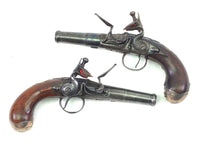 Load image into Gallery viewer, Pair of Toby Flintlock Pistols with Opposed Locks by Freeman, Very Rare. SN 9150