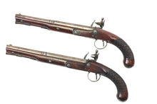 Load image into Gallery viewer, Transitional Flintlock Duelling Pistols by Jover, rare cased pair. SN 9108