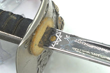 Load image into Gallery viewer, 1897 Pattern Sword for the Northumberland Fusiliers, field service scabbard. SN 8816