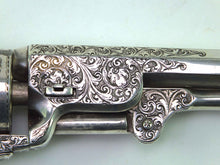 Load image into Gallery viewer, Gustave Young Engraved Fourth Model 1851 Navy Colt Percussion Nickel & Silver Plated Revolver. SN 8717