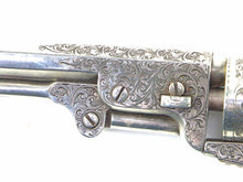 Load image into Gallery viewer, Gustave Young Engraved Fourth Model 1851 Navy Colt Percussion Nickel & Silver Plated Revolver. SN 8717