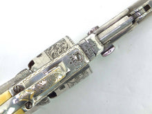 Load image into Gallery viewer, Gustave Young Engraved Fourth Model 1851 Navy Colt Percussion Nickel & Silver Plated Revolver. SN 8717