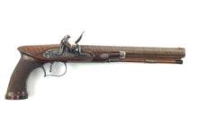 Load image into Gallery viewer, Flintlock Saw Handle Duelling Pistol by Fenton, fine & rare. SN 8872