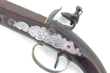 Load image into Gallery viewer, Flintlock Duelling Pistol by Wogdon, very fine & rare silver mounted example. SN 8871