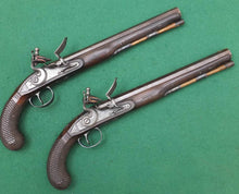 Load image into Gallery viewer, Flintlock Duelling Pistols by Twigg with a Pair of Companion Pocket Pistols. SN 8583
