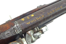 Load image into Gallery viewer, Silver Mounted Flintlock Duelling Pistols by Wogdon, Very Fine & Rare Cased Pair. SN 8832