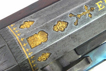 Load image into Gallery viewer, Flintlock Holster Pistols with Spanish Barrels by P. Bond, very high quality pair. SN 8987