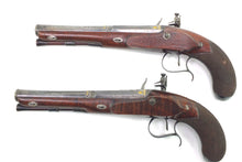 Load image into Gallery viewer, Flintlock Holster Pistols with Spanish Barrels by P. Bond, very high quality pair. SN 8987