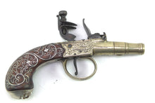 Load image into Gallery viewer, Flintlock Paktong Muff Pistol by Hugh Verncomb of Bristol. SN 8940
