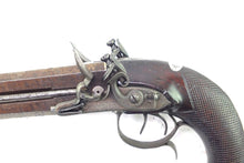 Load image into Gallery viewer, Over and Under Flintlock Officers Pistol with Shoulder Stock by Tatham and Egg inscribed to Brigadier Sir Denis Pack, cased, very rare. SN 8788
