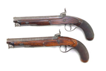 Load image into Gallery viewer, Flintlock Officers Pistols by Hamburger & Co of London, Fine Cased Pair. SN 8823