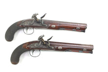 Load image into Gallery viewer, Flintlock Officers Pistols by Thomas Gill, Fine Cased Pair. SN 9046