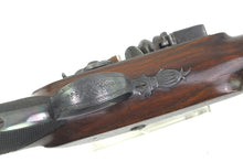 Load image into Gallery viewer, Flintlock Officers Pistols by Thomas Gill, Fine Cased Pair. SN 9046