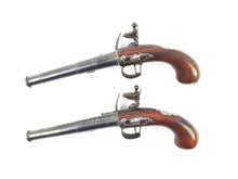 Load image into Gallery viewer, Flintlock Queen Anne Cannon Barrel Holster Pistols by Griffin. SN 8724