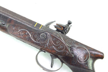 Load image into Gallery viewer, Flintlock Saw Handle Duelling Pistol by T. Duddell, fine, silver mounted. SN 8917