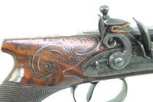 Load image into Gallery viewer, Flintlock Saw Handle Duelling Pistol by T. Duddell, fine, silver mounted. SN 8917